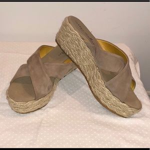 Bettye Muller Espadrille Platform Suede Slides
